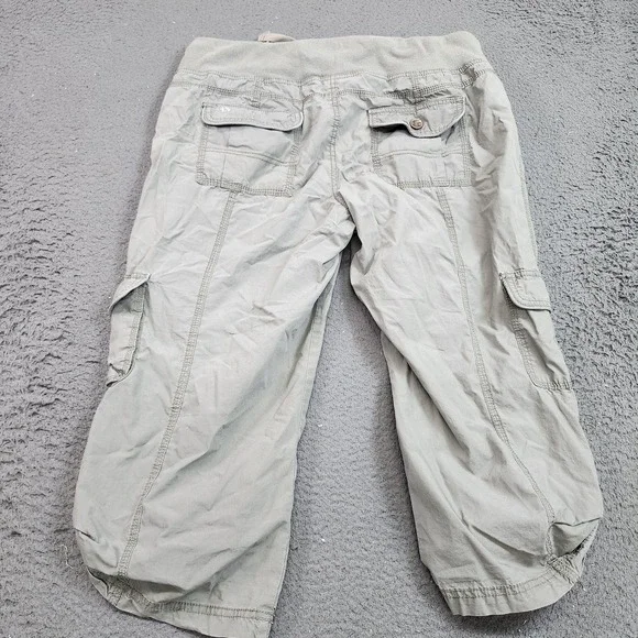 Calvin Klein Pants Womens M Green Capri Cargo Drawstring Elastic Waist Pockets - Picture 8 of 13